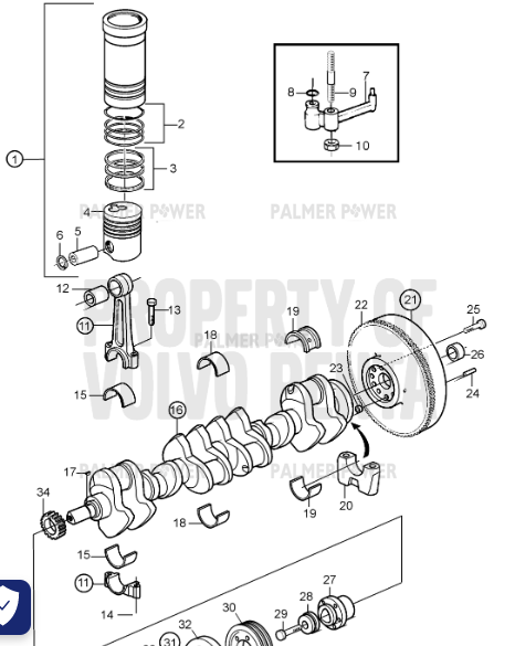 Order VOLVO PENTA 3582850 Crankshaft