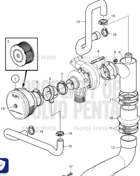 Order VOLVO PENTA 3809984 Exhaust Pipe Elbow