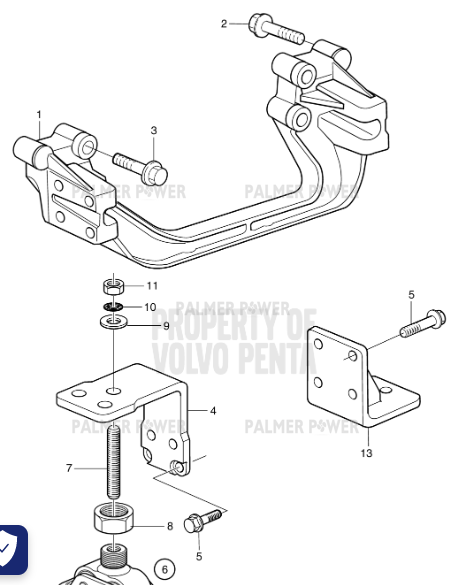 Order VOLVO PENTA 3827456 Bracket | Rear