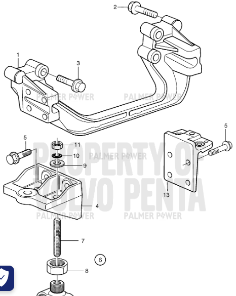 Order VOLVO PENTA 3832439 Engine Anchorage | Rear