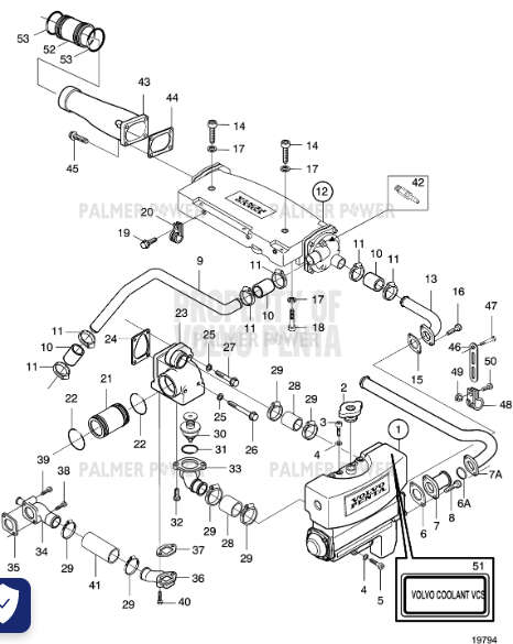 Order VOLVO PENTA 3836202 Water Pipe