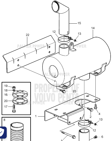 Order VOLVO PENTA 3837848 Silencer