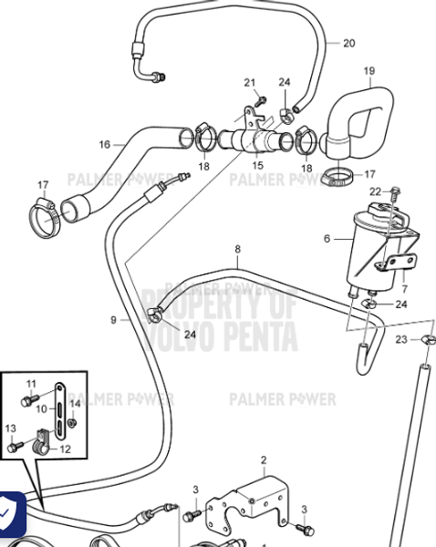 Order VOLVO PENTA 3887375 Reservoir