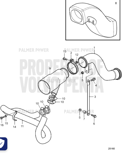 Order VOLVO PENTA 40005350 Hose
