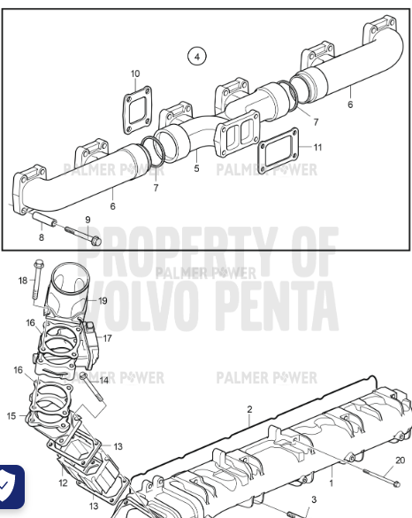 Order VOLVO PENTA 78467240 Exhaust Manifold