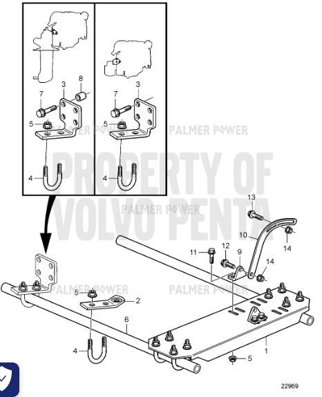 Order VOLVO PENTA 854607 Bracket