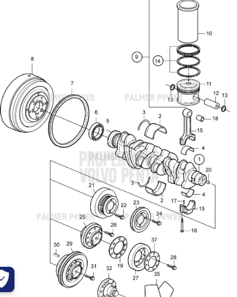 Order VOLVO PENTA 877458 Cylinder Liner Kit