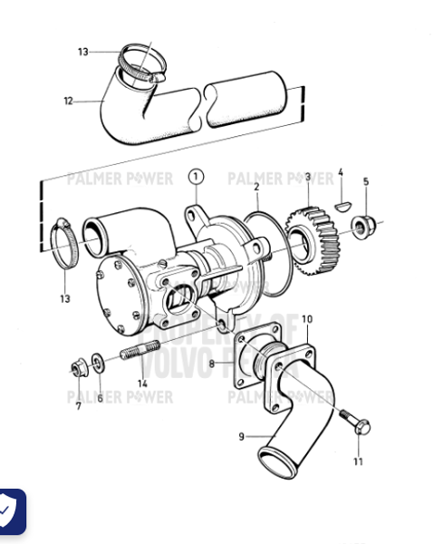 Order VOLVO PENTA 947855 Flange Lock Nut
