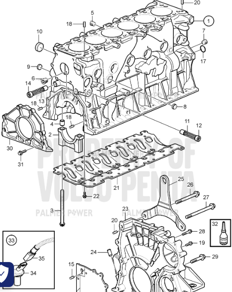 Order VOLVO PENTA 985374 Flange Screw