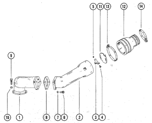 Order MERCURY _ 45586 _ Shutter, Water - Exhaust Elbow
