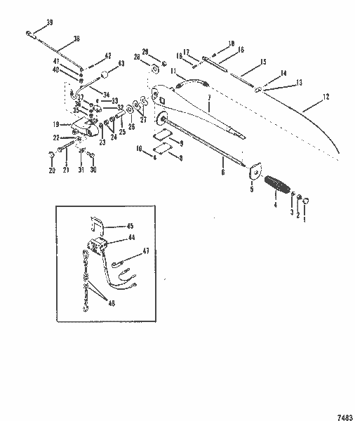 Order MERCURY 82671317 Nut, (.500-20), Handle Bracket Screw