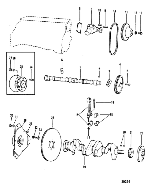 Order MERCURY _ 98532A1 _ Stud, Flywheel To Engine Coupling