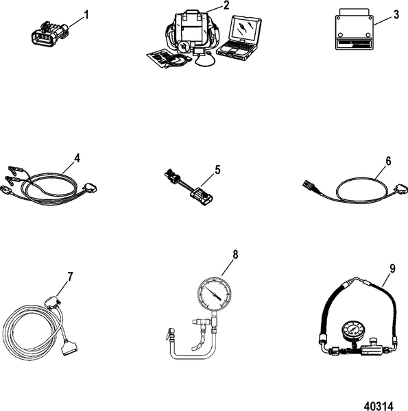 Order MERCURY _ 38053A05 _ Test Gauge Kit, Power Steering