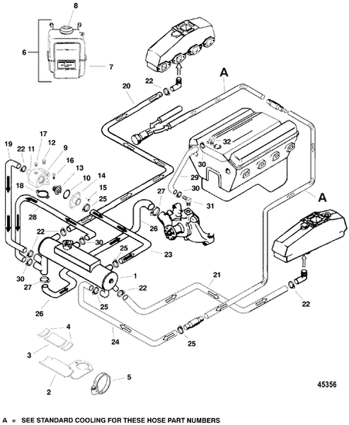Order MERCURY _ 860328 _ Hose, Heat Exchanger To Exhaust Manifold