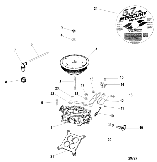 Order MERCURY _ 879194070 _ Carburetor, 4 Barrel