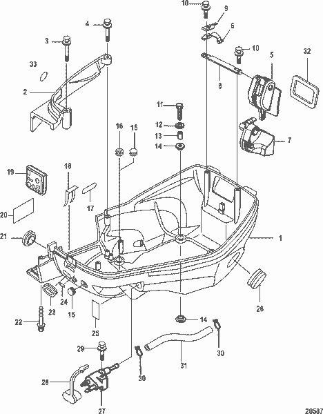 Order MERCURY 896117A01 Latch Assembly, Cowl
