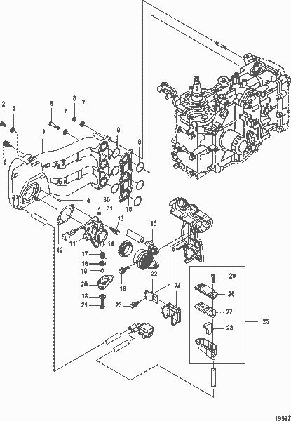 Order MERCURY 898103T02 Silencer Assembly, Intake