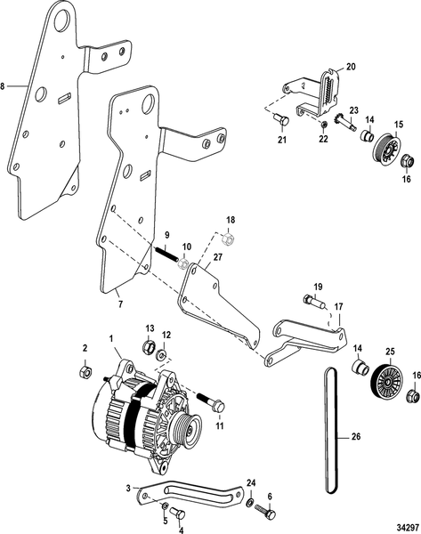 Order MERCURY _ 8M2010368 _ Bracket, Alternator And Lifting Eye