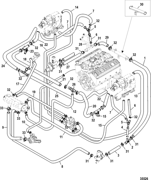 Order MERCURY _ 8M2013920 _ Hose, T-Fitting To Fitting Assembly