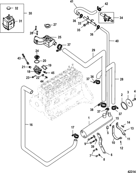 Order MERCURY _ 96766 _ Hose, Exhaust Manifold To Heat Exchanger