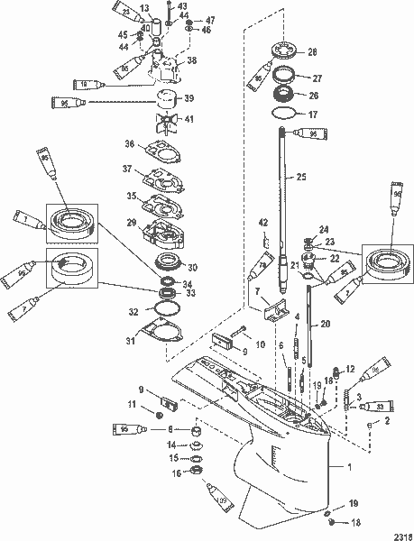Order MERCURY 9148T81 Gear Housing Assembly, Complete (4.75 Inch/120.65 Mm Torpedo Diameter)