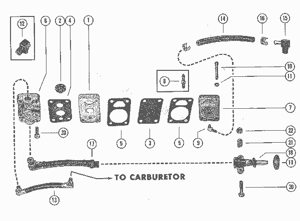 Order MERCURY 53247 Fuel Line, Fuel Pump To Adaptor (7")