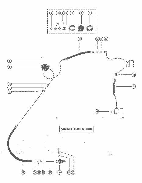 Order MERCURY 55829 Fuel Line, Adaptor To Upper Fuel Pump (15")
