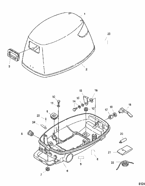 Order MERCURY 803580T 4 Top Cowl Assembly