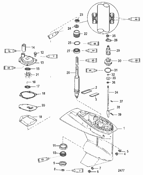 Order MERCURY 821306T 6 Gear Housing Assembly (Long)