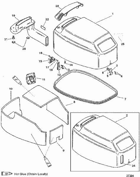 Order MERCURY 821528T7 Top Cowl Assembly