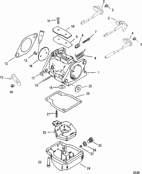 Order MERCURY 821854T19 Carburetor, (Wme 57-1) (Top)(55/60 Manual)