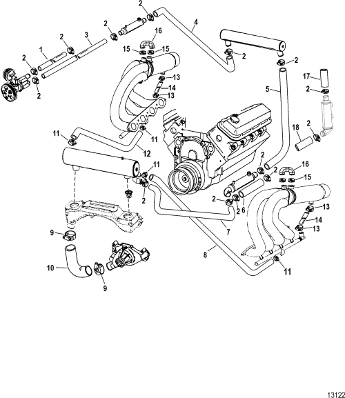 Order MERCURY _ 842261 _ Hose, Molded, Circulating Pump To Fuel Cooler