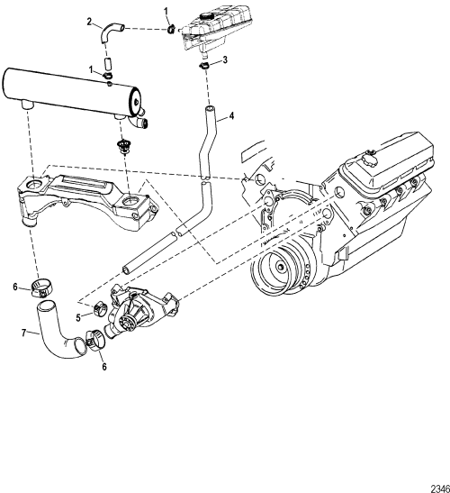 Order MERCURY _ 842455 _ Hose, Molded, Heat Exchanger To Reservoir