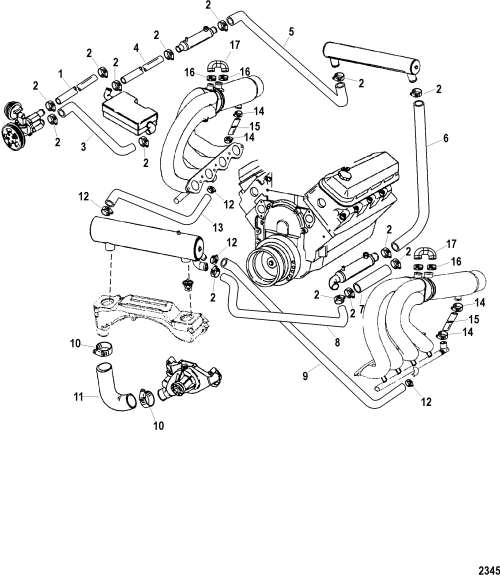 Order MERCURY _ 842754 _ Hose, Molded, Exhaust Header To Tailpipe
