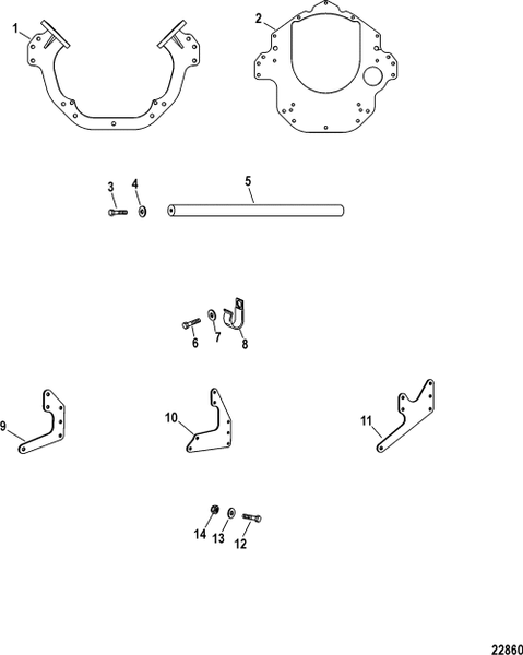 Order MERCURY _ 844342 _ Bracket, Side By Side - Outer
