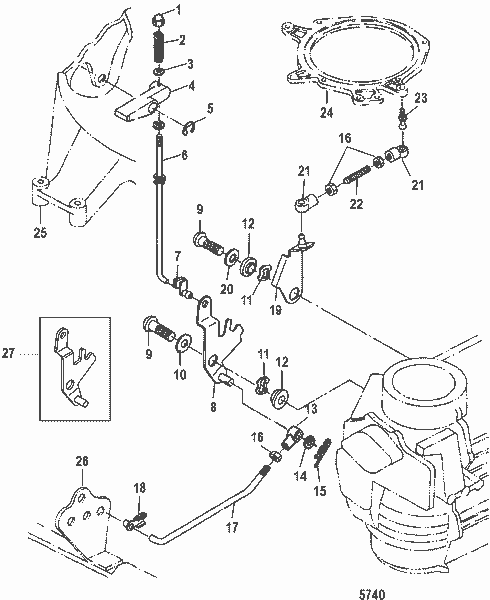Order MERCURY 853747 2 Rod, Starter Lock Arm