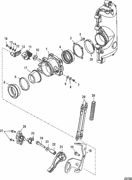 Order MERCURY 880129T04 Throttle Body Assembly
