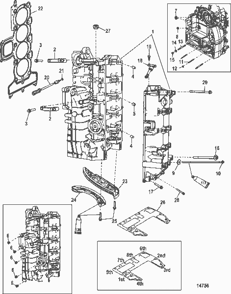 Order MERCURY 880504A12 Cylinder Block Assembly