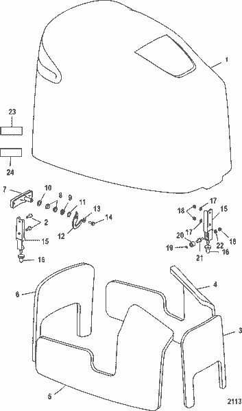 Order MERCURY 883013T 1 Top Cowl Assembly
