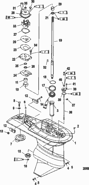 Order MERCURY 888845T09 Gear Housing Assembly, Complete - X-Long - 2.33:1