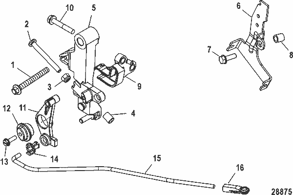 Order MERCURY 893775A01 Link Assembly, Throttle