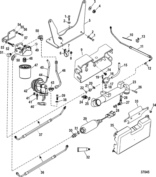 Order MERCURY _ 897345T59 _ Line Assembly, Fuel, Cooler To Filter