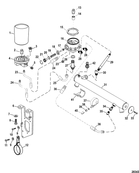 Order MERCURY _ 8M0007144 _ Fitting, Oil Filter Base