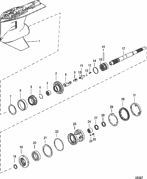 Order MERCURY 8M0099221 Gearcase Housing Assy, Complete, X-Long