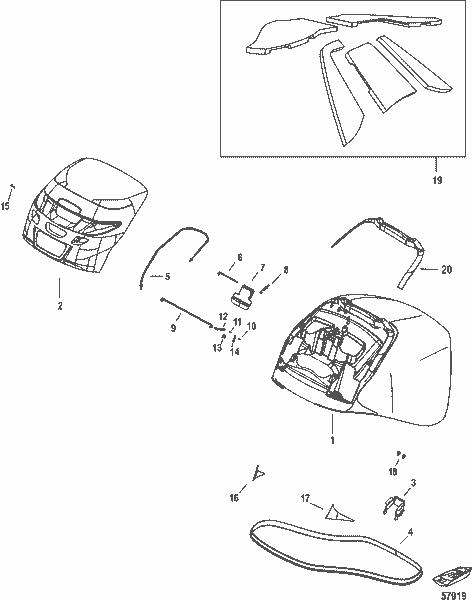 Order MERCURY 8M0113903 Top Cowl Assembly, Cold Fusion, Non-Decaled