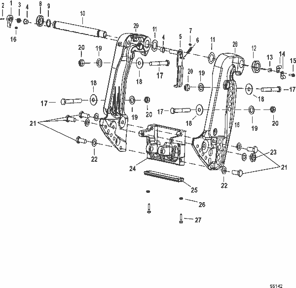 Order MERCURY 8M0127680 Transom Bracket, Starboard