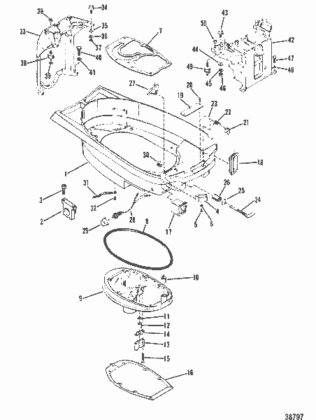 Order MERCURY 99525A 1 Cover Assembly, Stop Switch