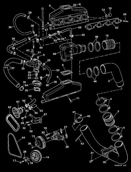 EVINRUDE-JOHNSON 3854673 Hose, Thermostat To Valve