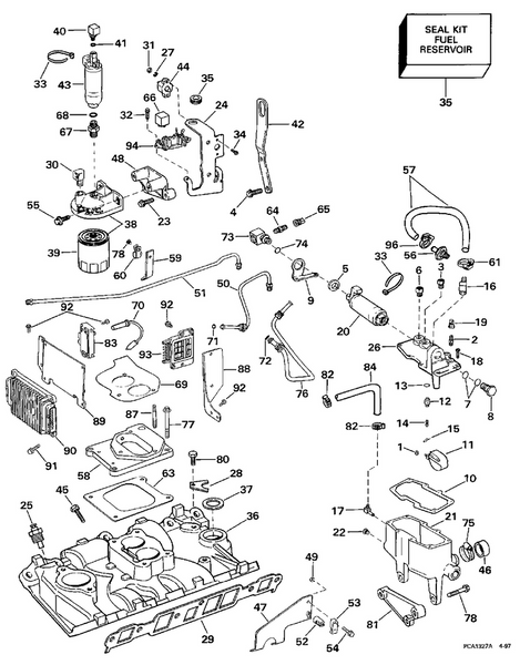 EVINRUDE-JOHNSON 3854774 Line, Fuel Pump To Reservoir