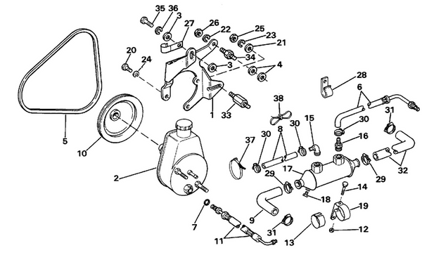 EVINRUDE-JOHNSON 986046 Hose, Valve To Cooler